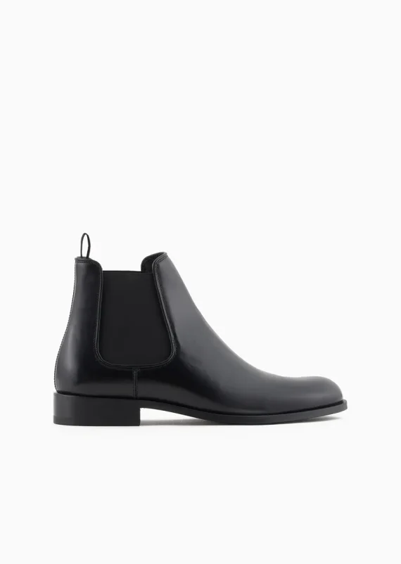 Giorgio Armani - Antique-effect leather ankle boots