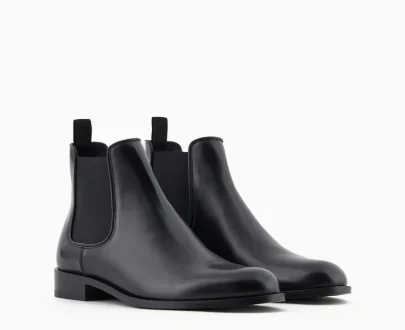 Giorgio Armani – Antique-effect leather ankle boots