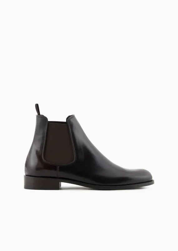 Giorgio Armani - Antique-effect leather ankle boots