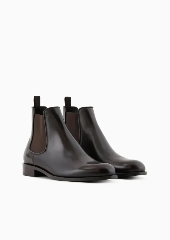 Giorgio Armani - Antique-effect leather ankle boots - Image 2