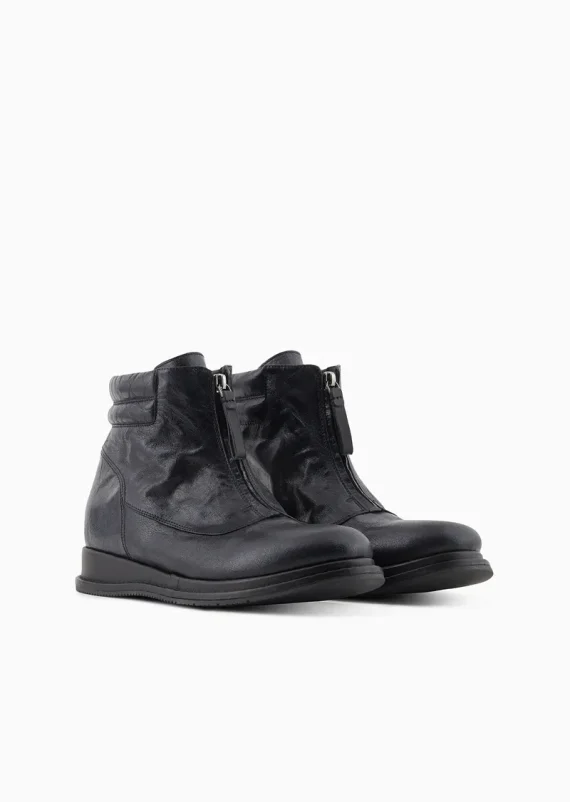 Giorgio Armani - Vintage-effect leather ankle boots - Image 2